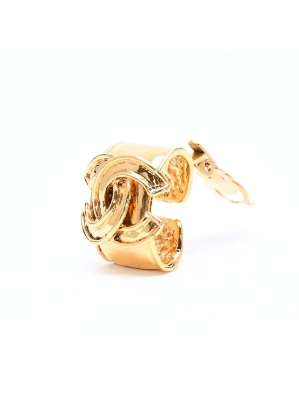 Chanel 94P Earrings CC Logo Gold Stamp Weight